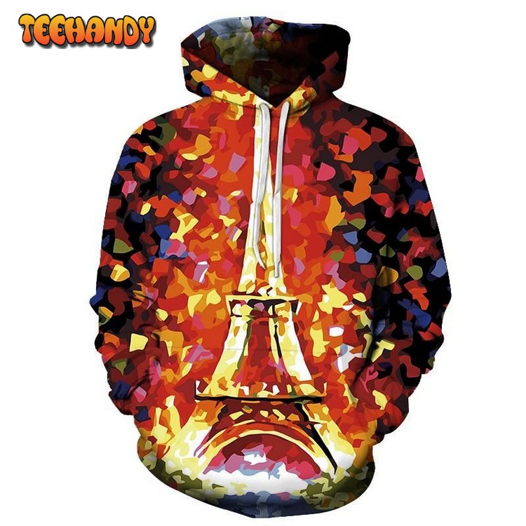 Vibrant Eiffel Tower Oil Painting 3D Pullover 3D Hoodie