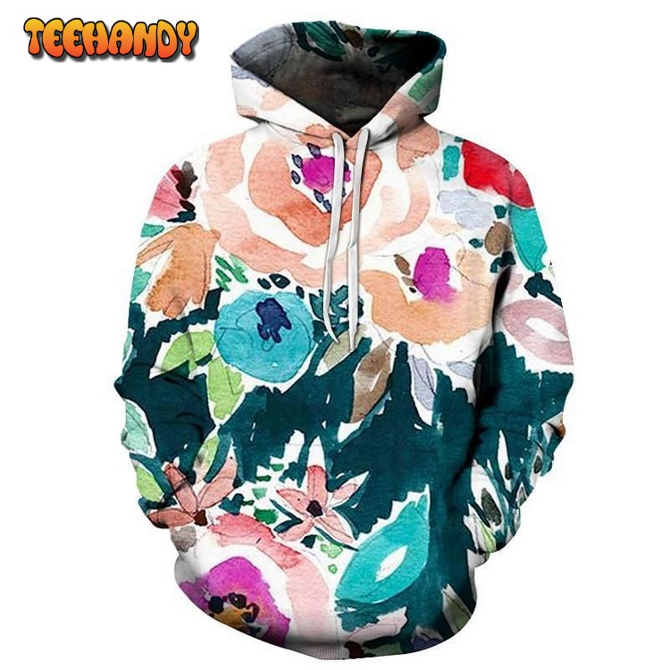 Vibrant Floral 3D Pullover 3D Hoodie