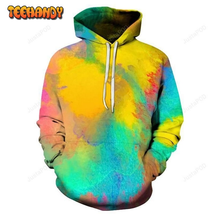 Vibrant Watercolors 3D Pullover 3D Hoodie