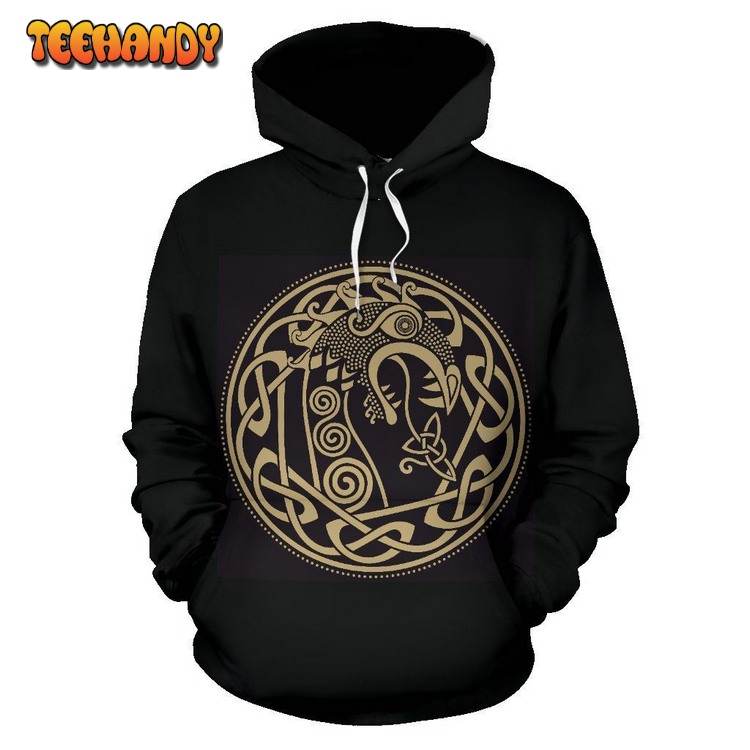 Viking Drakkar Print All Over Graphic Pullover 3D Hoodie