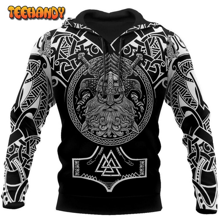 Viking Odin Best Viking Tattoo Hoodie Art All Over Print Pullover 3D Hoodie