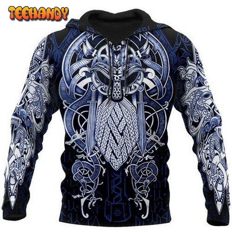 Viking Odin Special Viking Tattoo Pullover 3D Hoodie