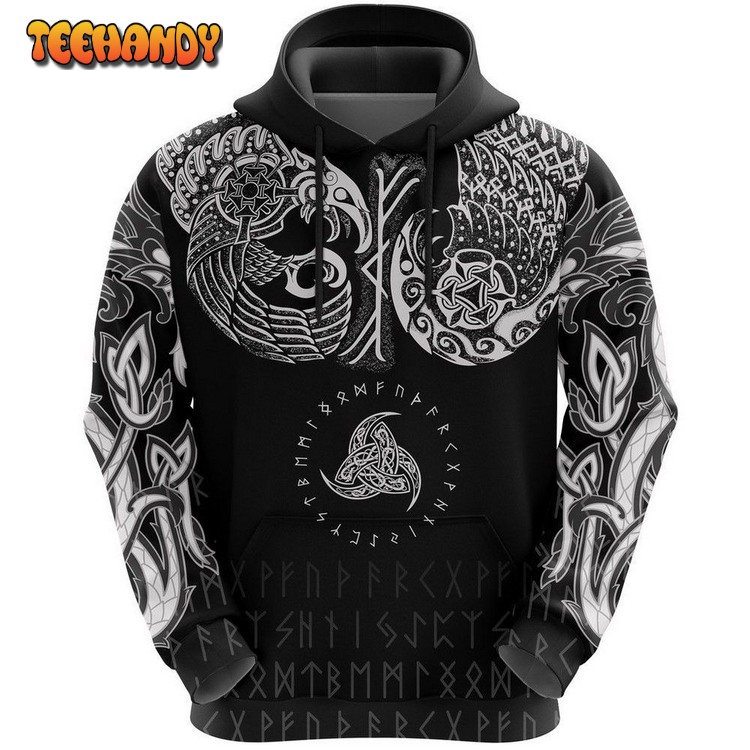 Vikings Chest Tattoo Pullover 3D Hoodie