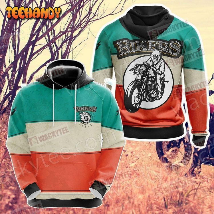 Vintage Biker Pullover 3D Hoodie