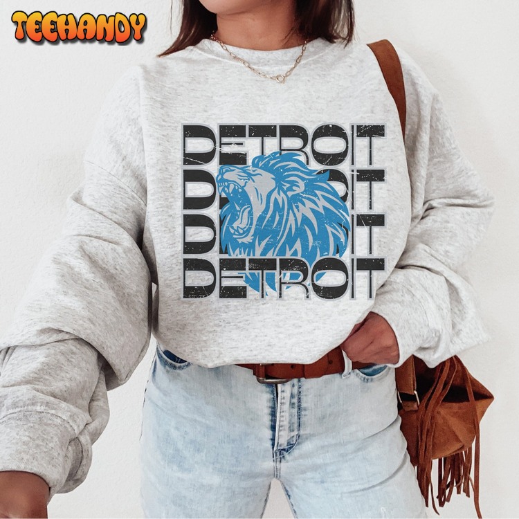 Vintage Detroit Football Sweatshirt, Detroit Vintage Lions Fan Gift