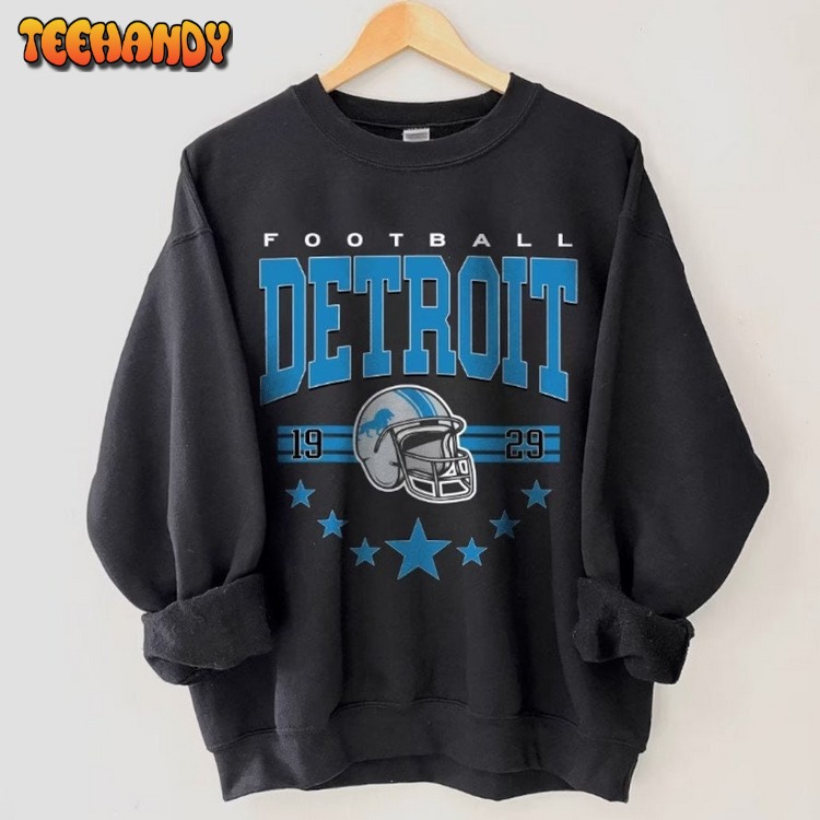 Vintage Detroit Football Sweatshirt, Vintage Style Detroit Football Hoodie