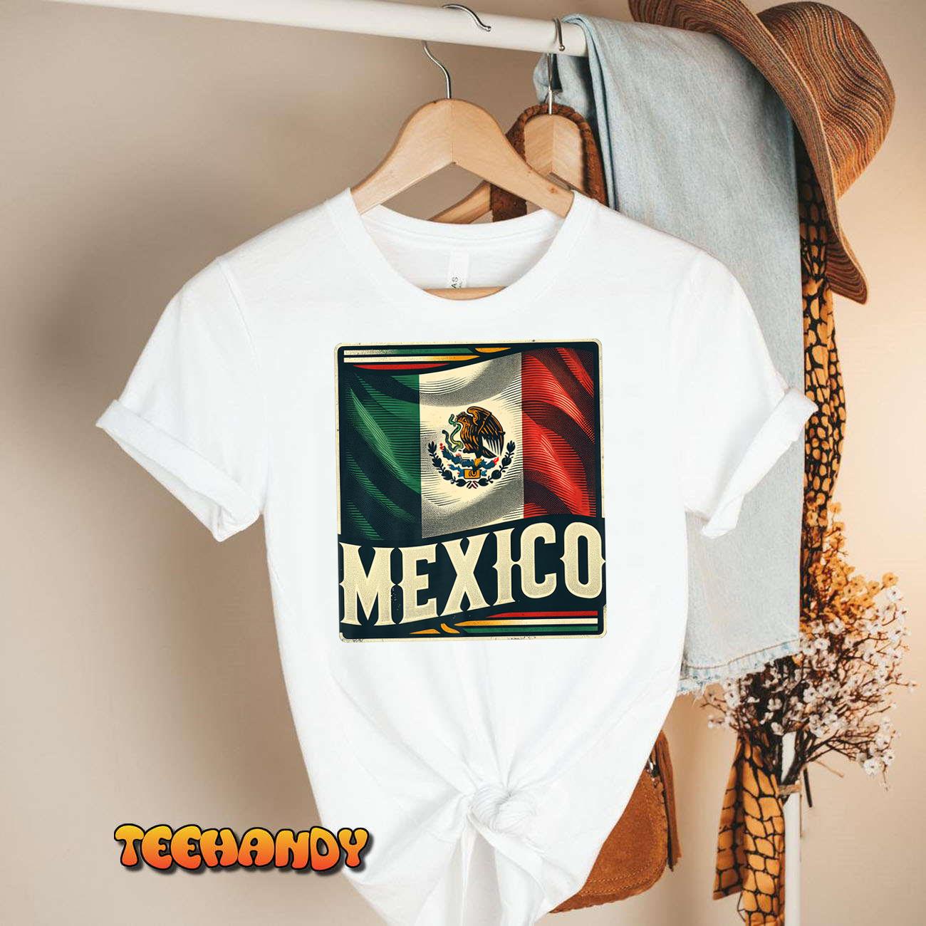 Vintage Mexican Flag Pride Mexico for Women Men Kids Boys Premium T-Shirt