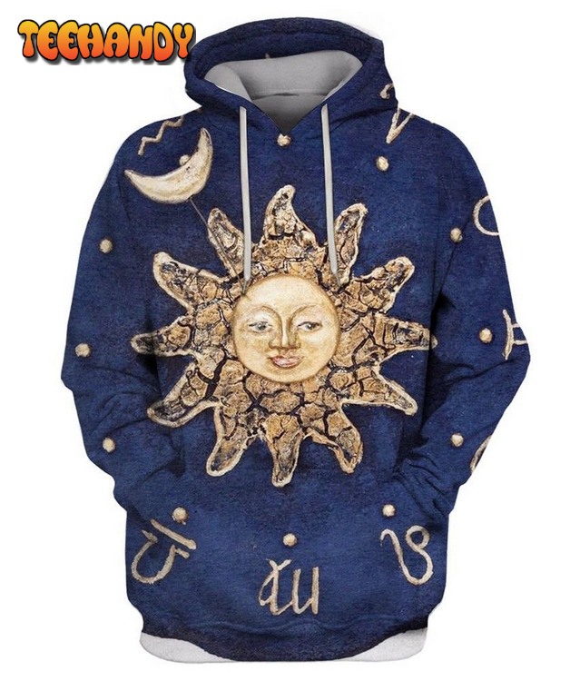 VINTAGE ZODIACAL ASTRONOMICAL CLOCK Pullover 3D Hoodie