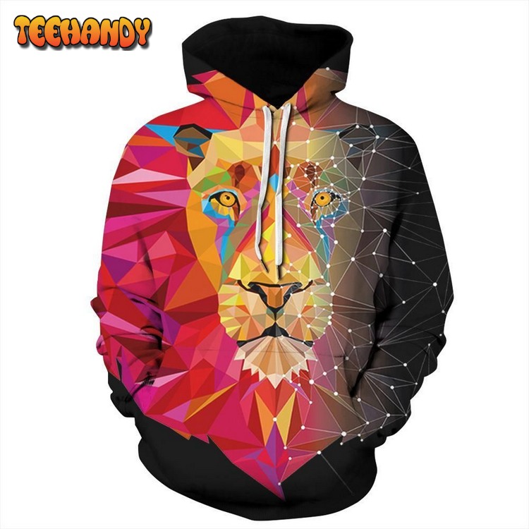 Vivid Color Lion Pullover Casual Style 3D Painted Pullover 3D Hoodie