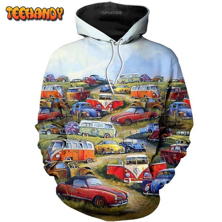 Volkswagen Camping Car Pullover And Zip Pered Pullover 3D Hoodie