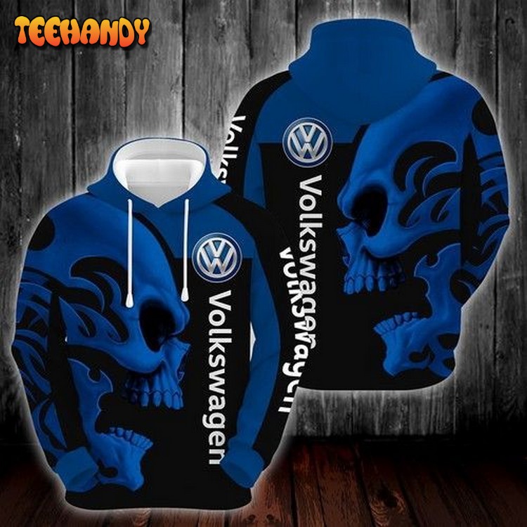 Volkswagen Skull Black Blue Pullover 3D Hoodie