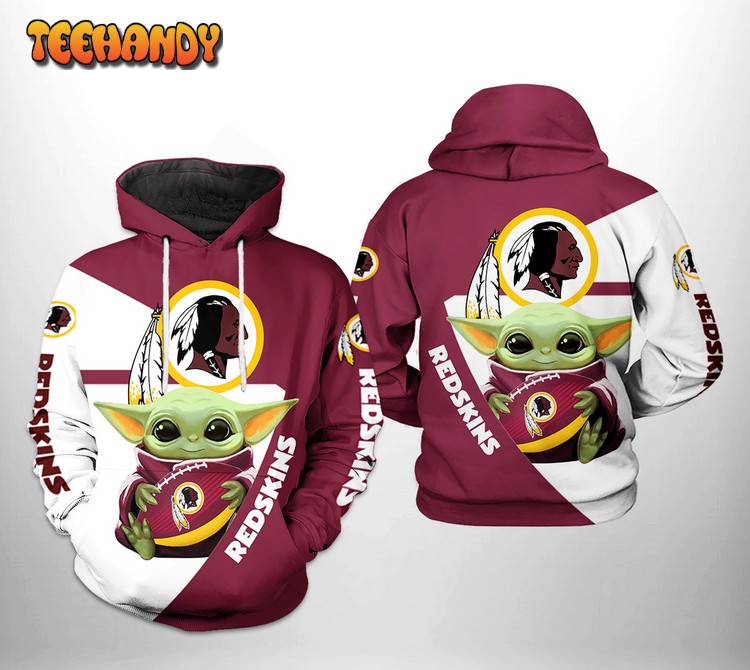 Washington Redskins NFL Baby Yoda Team 3D Printed Hoodie