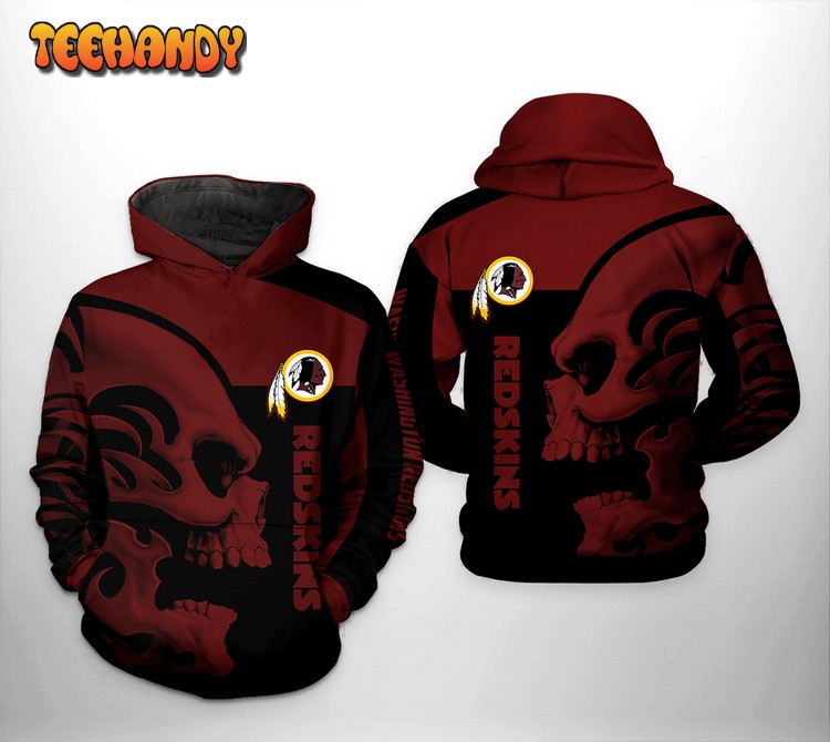 Washington Redskins NFL Skull 3D Printed Hoodie