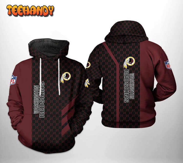 Washington Redskins NFL Team Pattern Mix 3D Hoodie