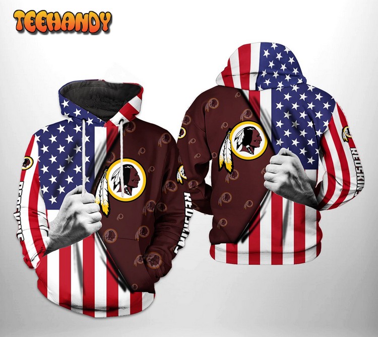 Washington Redskins NFL US Flag Team 3D Printed Hoodie