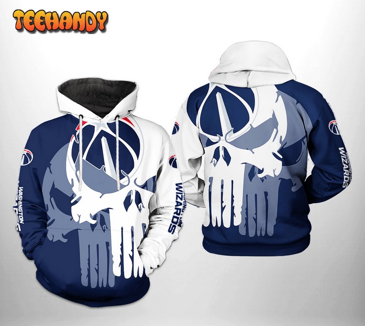 Washington Wizards NBA Team Skull 3D Printed Hoodie