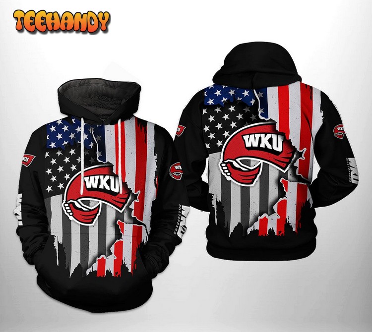 Western Kentucky Hilltoppers NCAA US Flag 3D Printed Hoodie