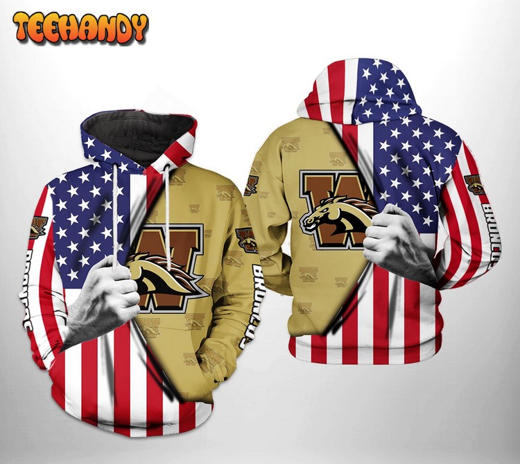 Western Michigan Broncos NCAA US Flag 3D Printed Hoodie