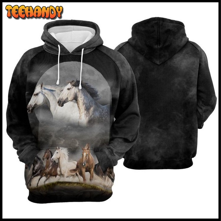 Wild Horse Running 3D Printed Hoodie Zipper Hoodie