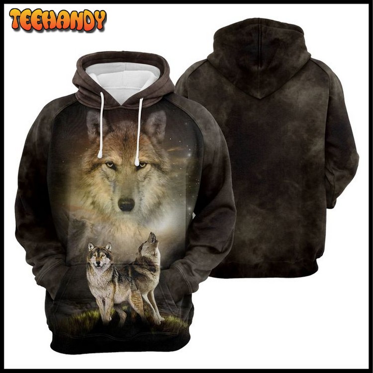 Wild Wolf Night 3D Printed Hoodie Zipper Hoodie