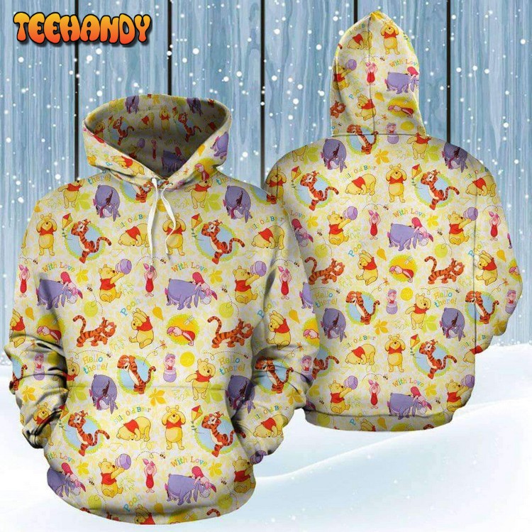 Winnie The Pooh And Friends Cute Pattern 3D Printed Hoodie