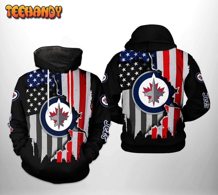 Winnipeg Jets NHL US FLag Team 3D Printed Hoodie Zipper Hoodie