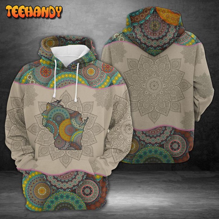 Wisconsin Mandala 3D Printed Hoodie Zipper Hoodie