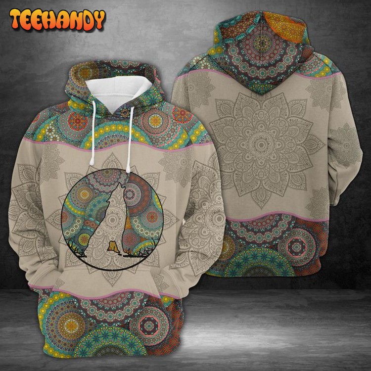 Wolf Mandala 3D Printed Hoodie Zipper Hoodie