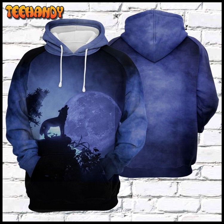 Wolf Night 3D Printed Hoodie Zipper Hoodie