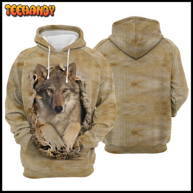 Wolf Scratch 3D Printed Hoodie Zipper Hoodie