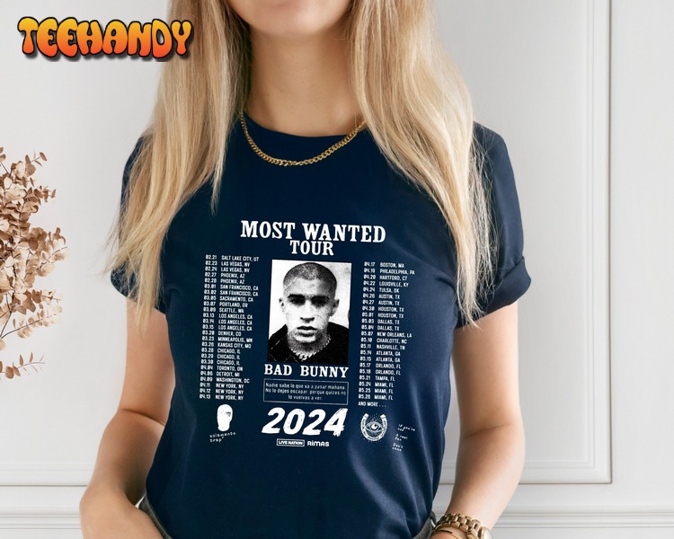 Bad Bunny Most Wanted Tour 2024 T-Shirt, Bad Bunny Fan T-Shirt