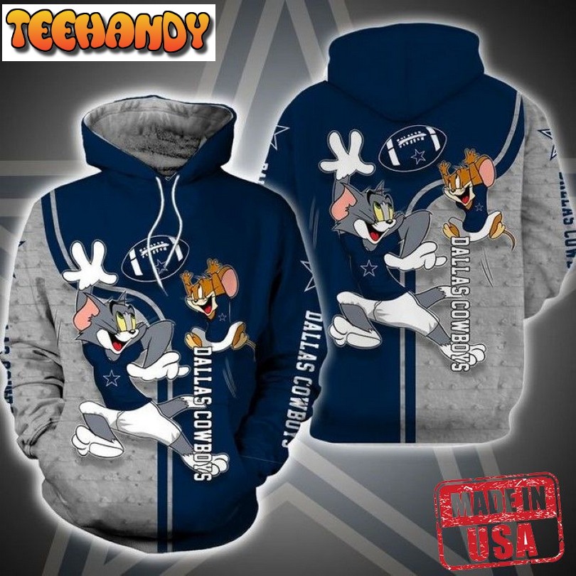 Cool Dallas Cowboys Tom And Jerry 3D Hoodie