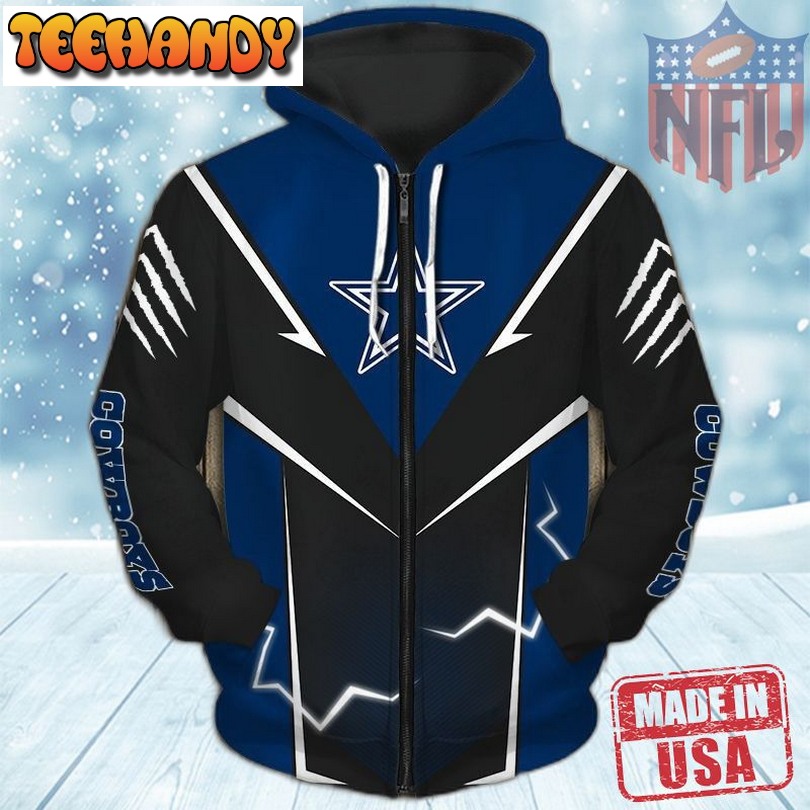 Dallas Cowboys 80s 3D Hoodie Lightning Graphic Gift For Men