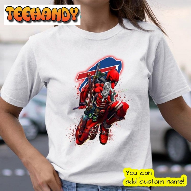 Deadpool Marvel Comics Sports Buffalo Bills Uniforms T Shirt