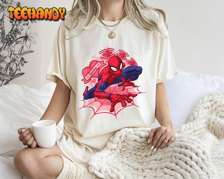 Disney Spiderman Spidey Hearts Shirt, Retro Marvel Valentine’s Day T-shirt