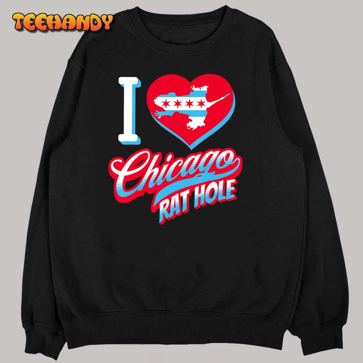 Funny I Love Chicago Rat Hole Tourist Souvenir T-Shirt
