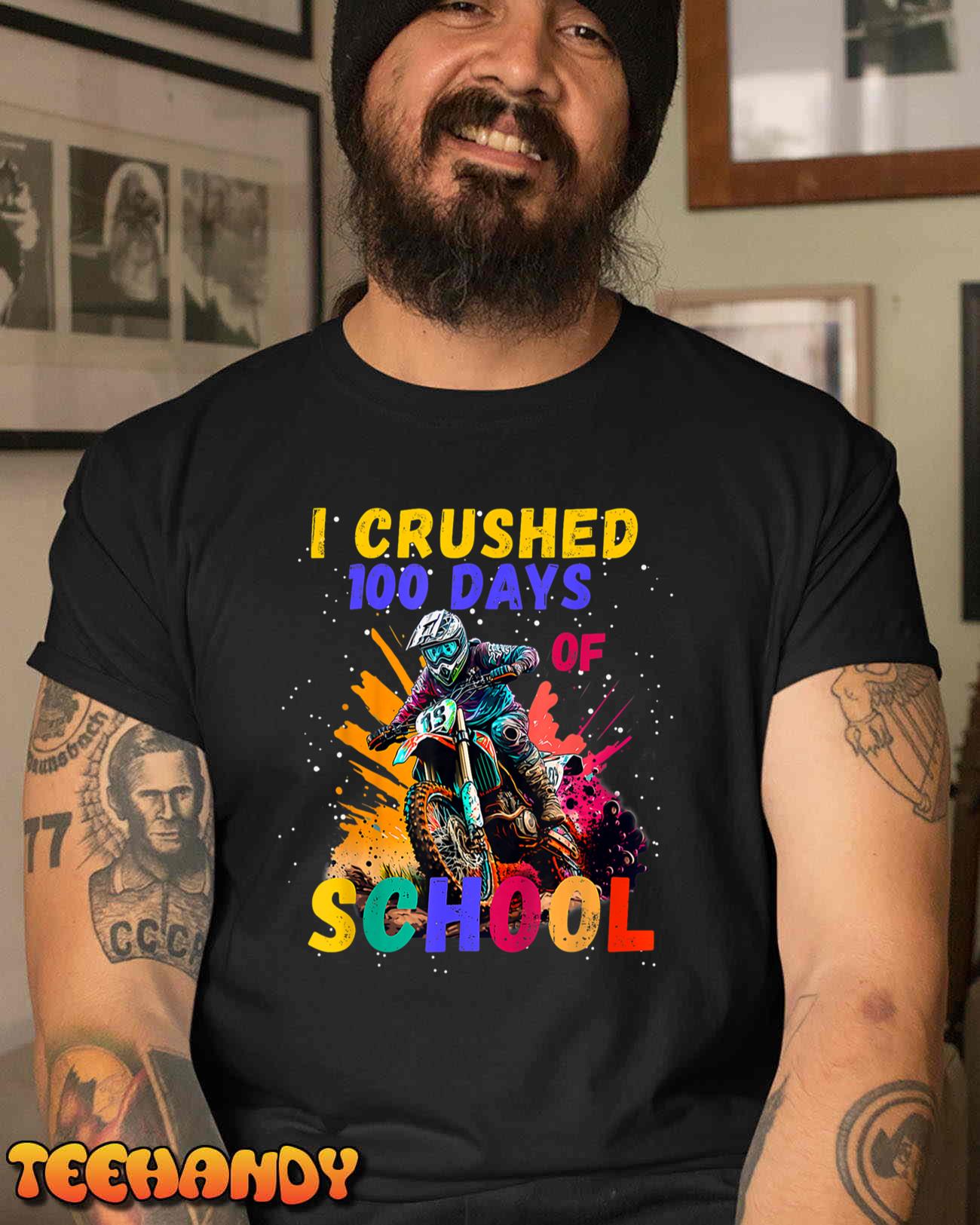 I Crushed 100 Days Of School Dirt Bike For Boys T-Shirt