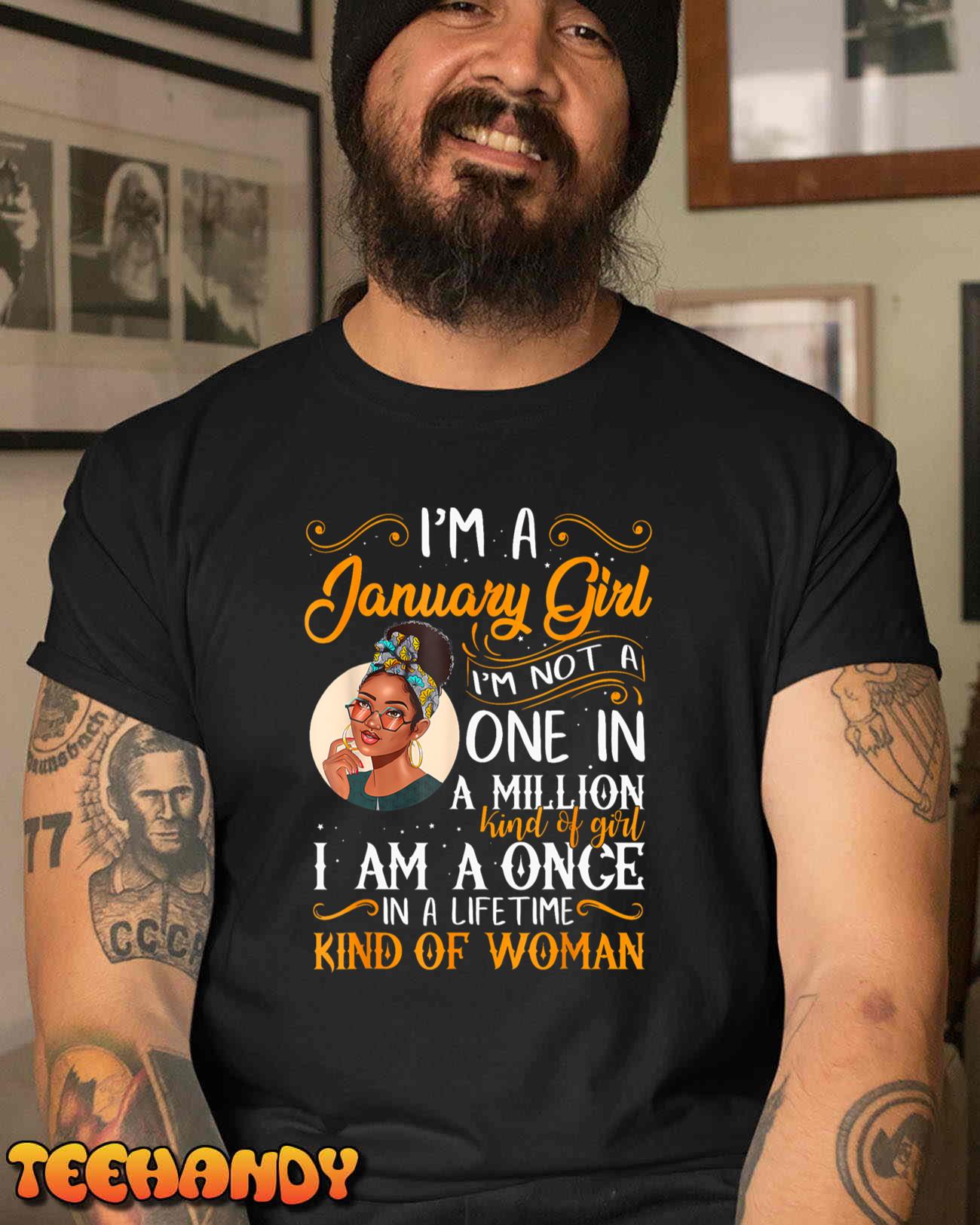 I’m A January Girl Black Women Capricorn Birthday T-Shirt