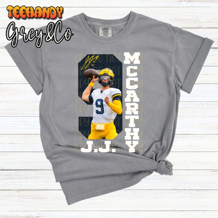 JJ McCarthy 9 Custom Shirt, Michigan Wolverine Football Shirt