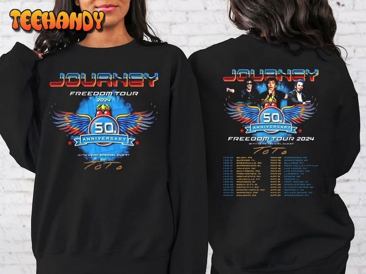 Journey Freedom Tour 2024 Shirt, Journey With Toto 2024 Concert Shirt