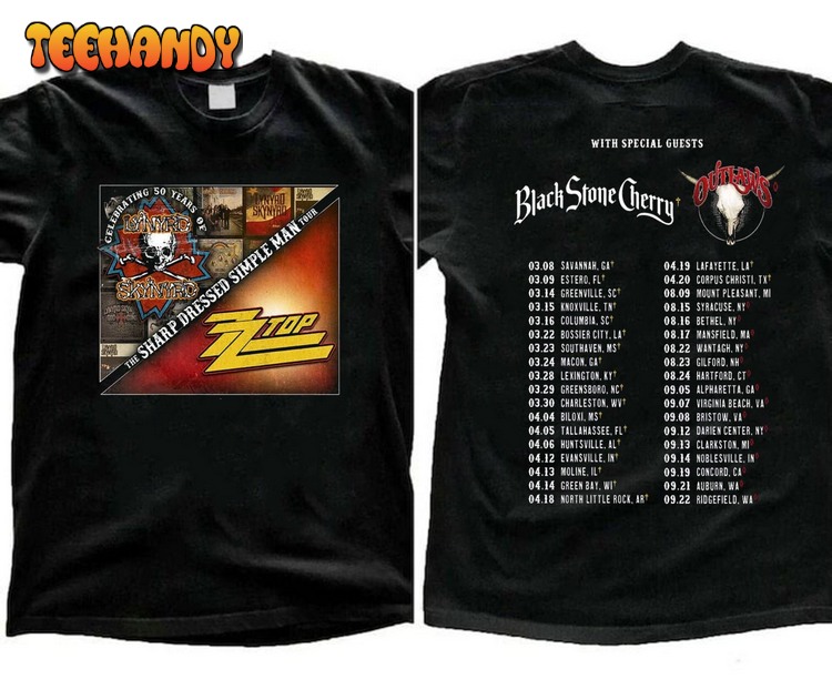 Lynyrd Skynyrd ZZ Top Tour 2024 Shirt, ZZ Top World Tour 2024 Unisex Sweatshirt