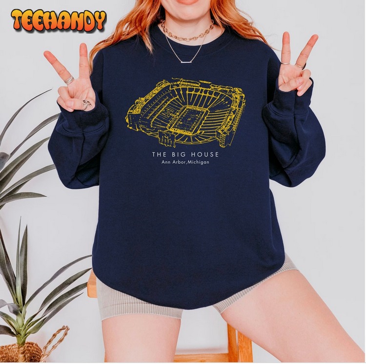 Michigan Stadium Crewneck Gildan,The Big House Sweatshirt