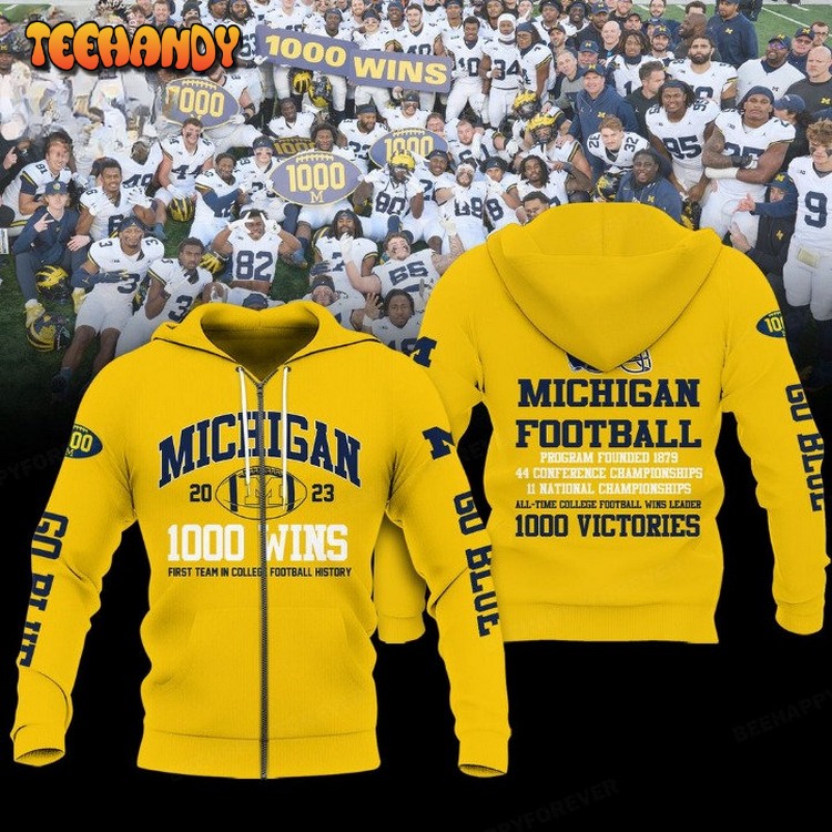 Michigan Wolverines 1000 Wins College Football Hoodies