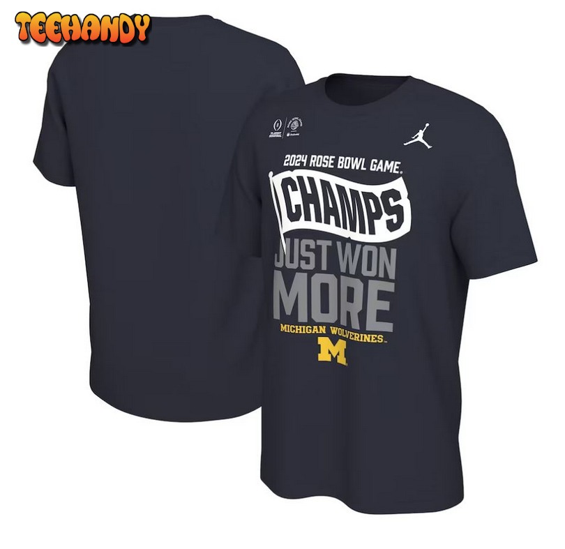 Michigan Wolverines College Football Playoff 2024 Rose Bowl Champions T-Shirt