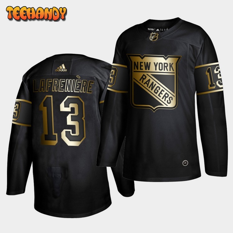 New York Rangers Alexis Lafreniere Golden Edition Limited Black Jersey