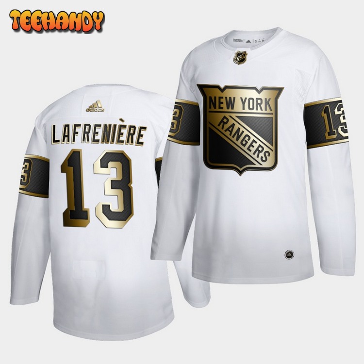 New York Rangers Alexis Lafreniere Golden Edition Limited White Jersey