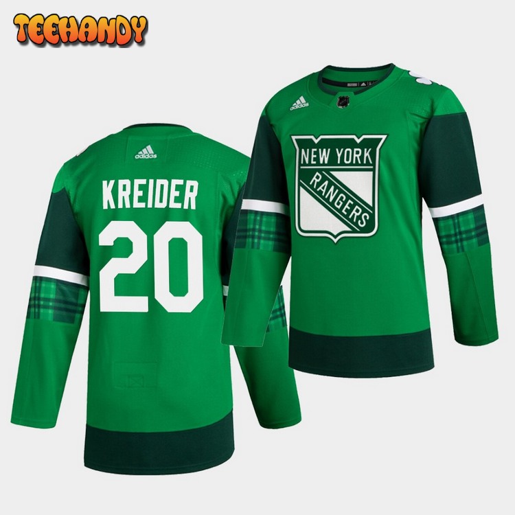 New York Rangers Chris Kreider St. Patrick’s Day Green Player Jersey