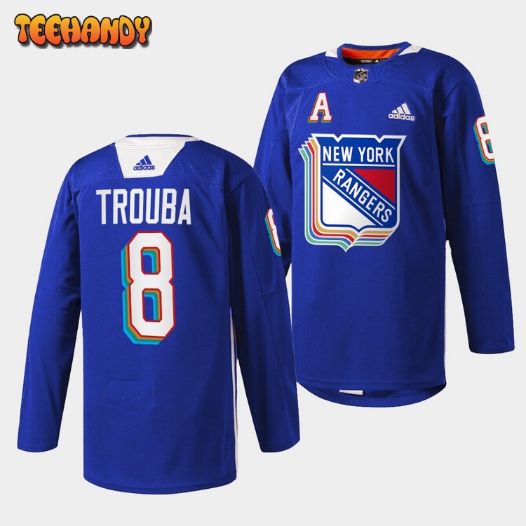 New York Rangers Jacob Trouba Pride Night Royal Jersey