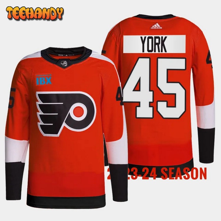 Philadelphia Flyers Cameron York 2023 2024 Home Burnt Orange Jersey