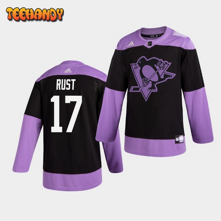Pittsburgh Penguins Bryan Rust Practice Hockey Fights Cancer Jersey